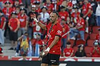 El delantero del Mallorca Vedat Muriqi durante el partido de la jornada 33 de LaLiga EA Sports entre el Real Mallorca y el Valencia.
