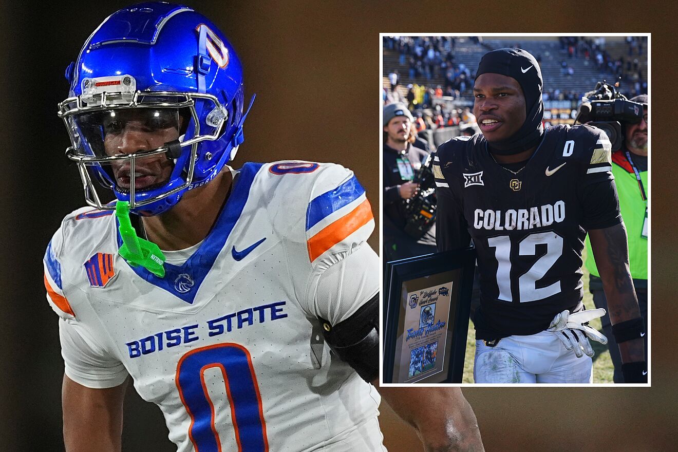 Ty Benefield playing for BOise State and Travis Hunter.