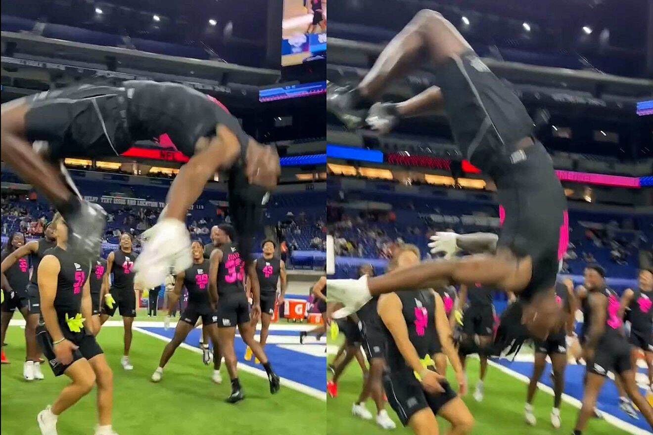 NFL prospect Emmanuel McNeil-Warren executes an insane jump at the...