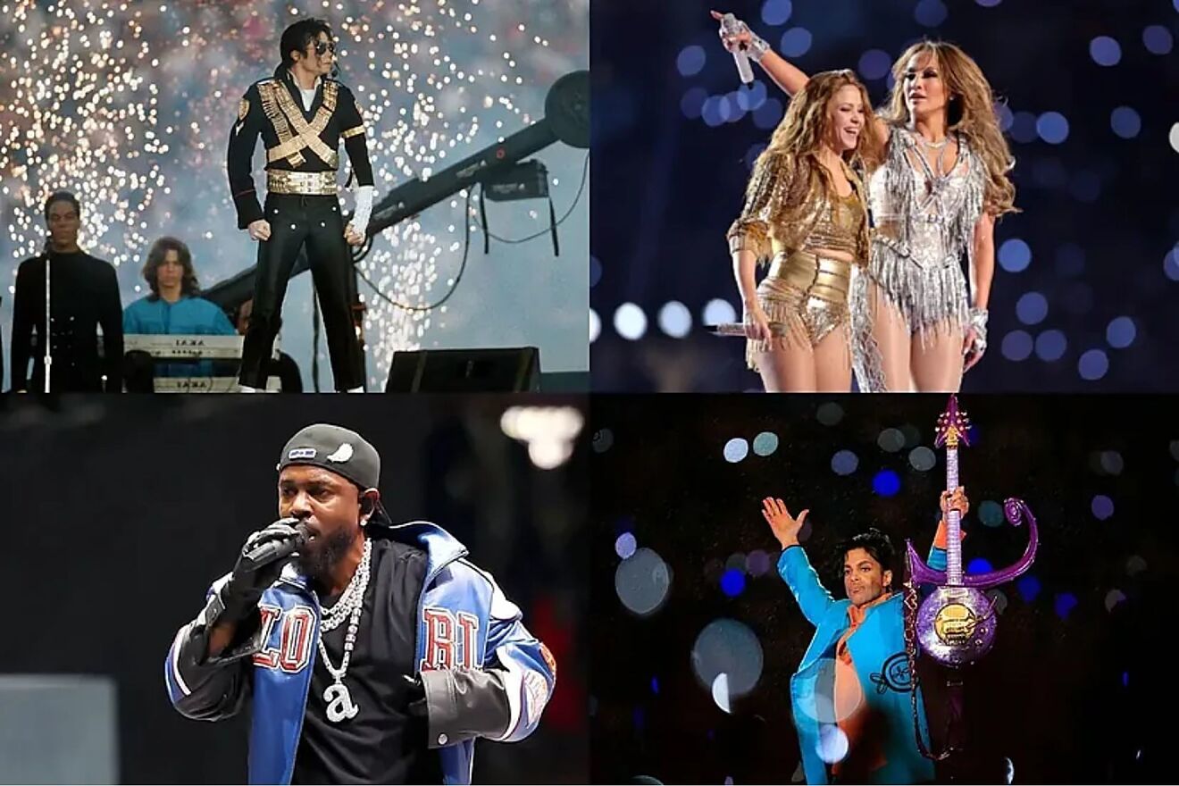 Various notable appearances in the Super Bowl halftime show.