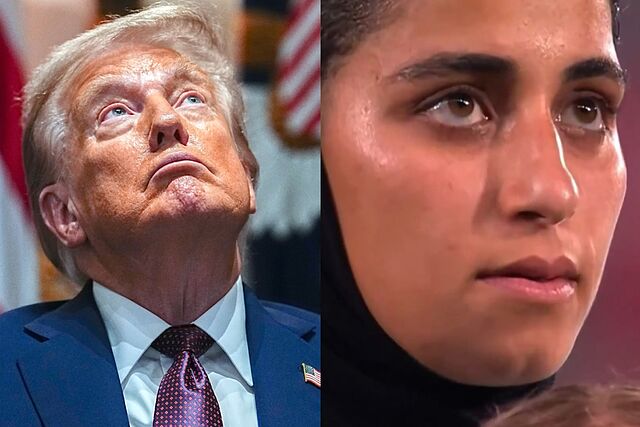 Trump y una jugadora iran�.