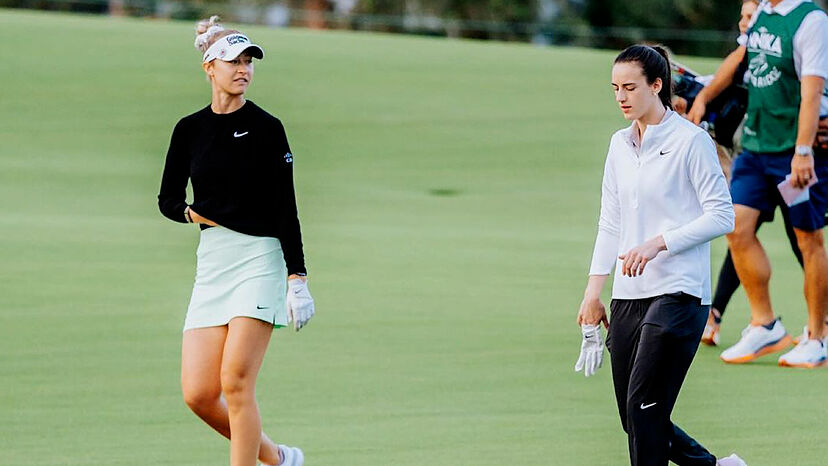 Caitlin Clark's curious look catches Nelly Korda off guard and leaves Fever  star wondering | Marca