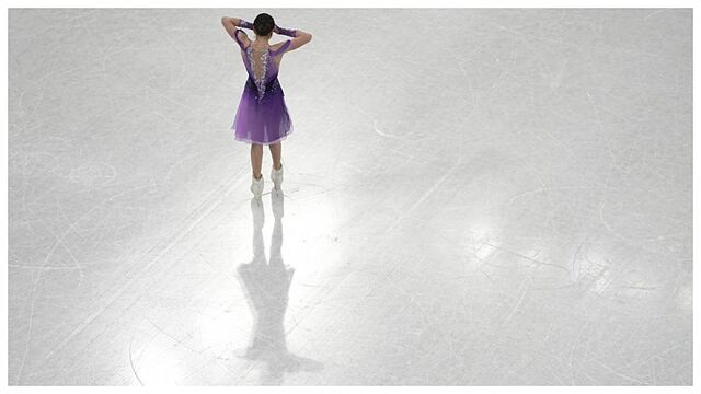 Valieva, tras completar su actuaci�n en el programa largo.