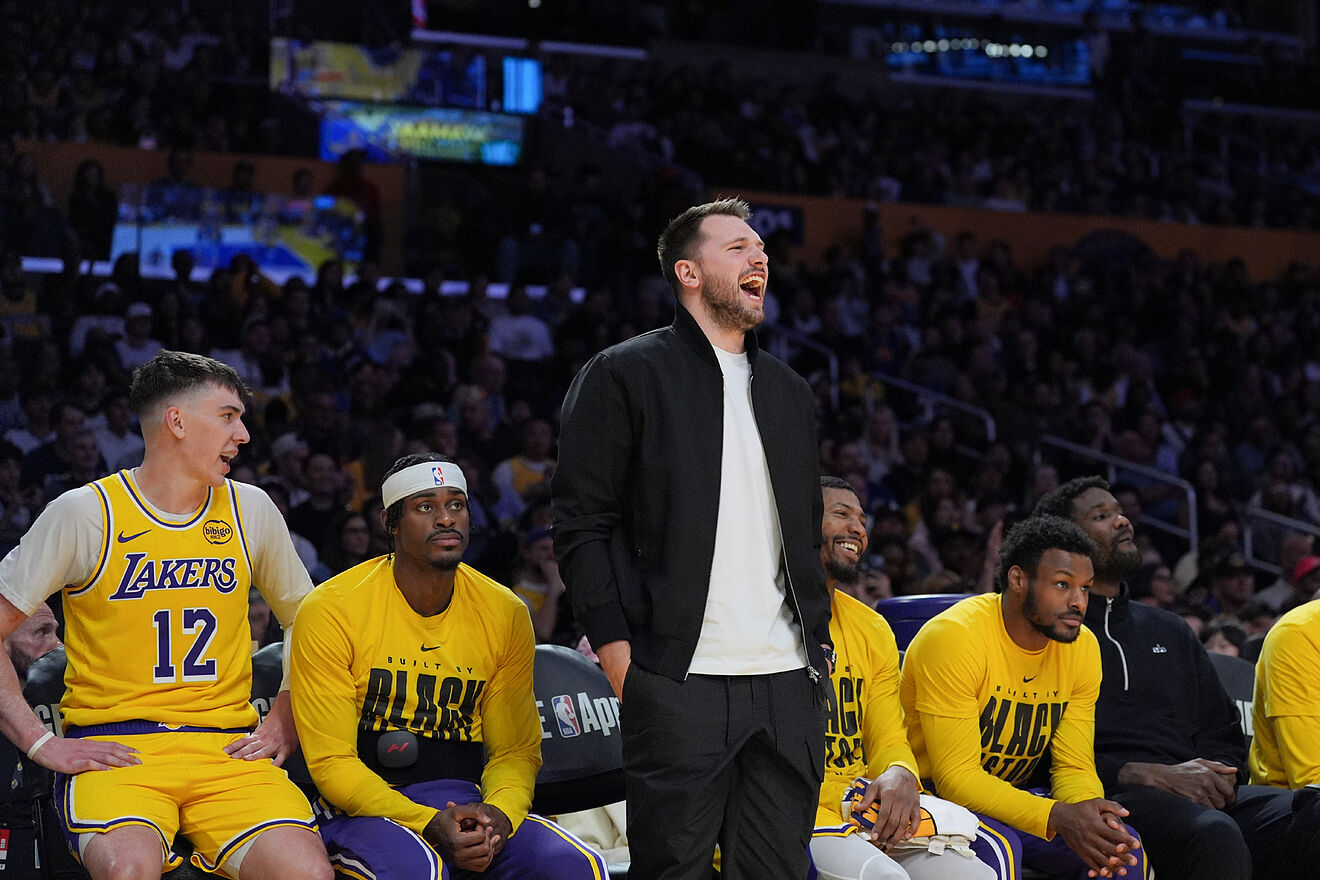 Los Angeles Lakers guard Luka Doncic shared a humorous moment with his...