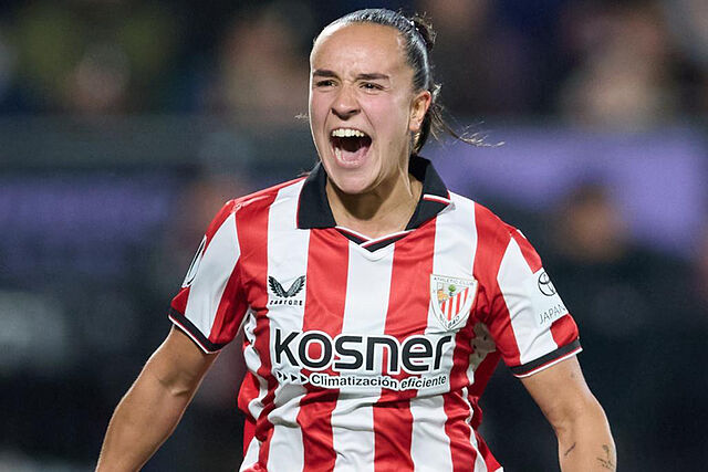 Nerea Nevado celebra un gol ante el Barcelona en la Supercopa de 2026