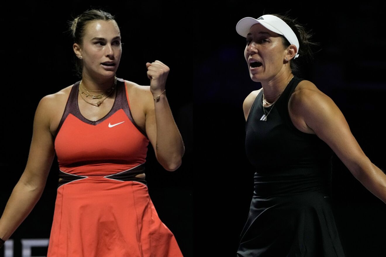 Aryna Sabalenka (L) and Elena Rybakina are in contention for the top...