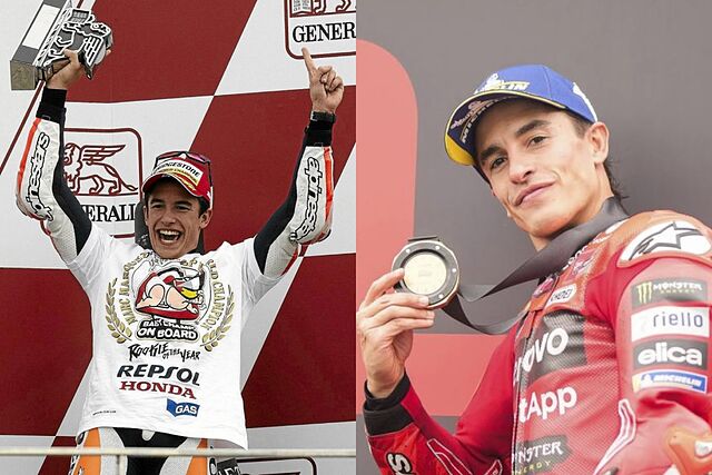 Marc M�rquez, en 2013 y en 2025.