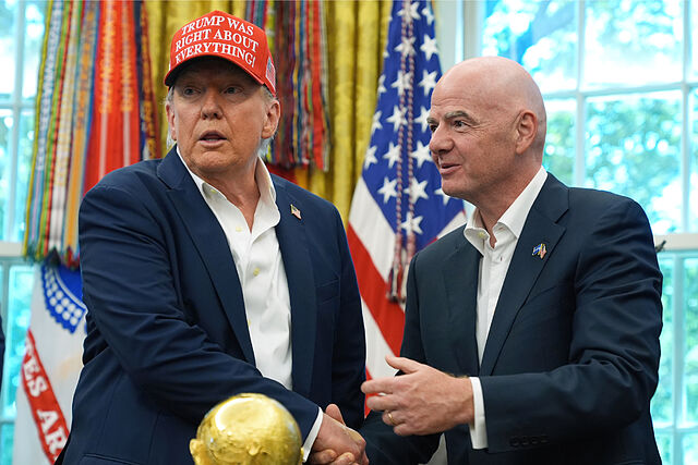 Infantino, con Trump en la Casa Blanca.