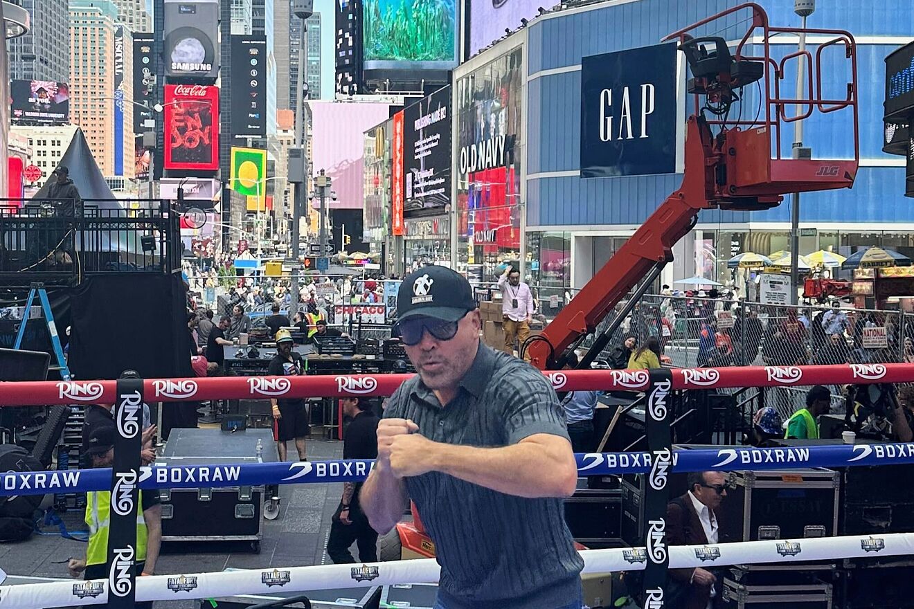 Hall of Fame boxer and promoter Oscar De La Hoya poses in a ring that...