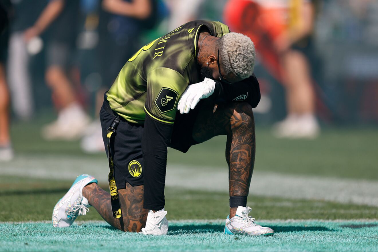 Wildcats FFC's Odell Beckham Jr. takes a moment before facing off...