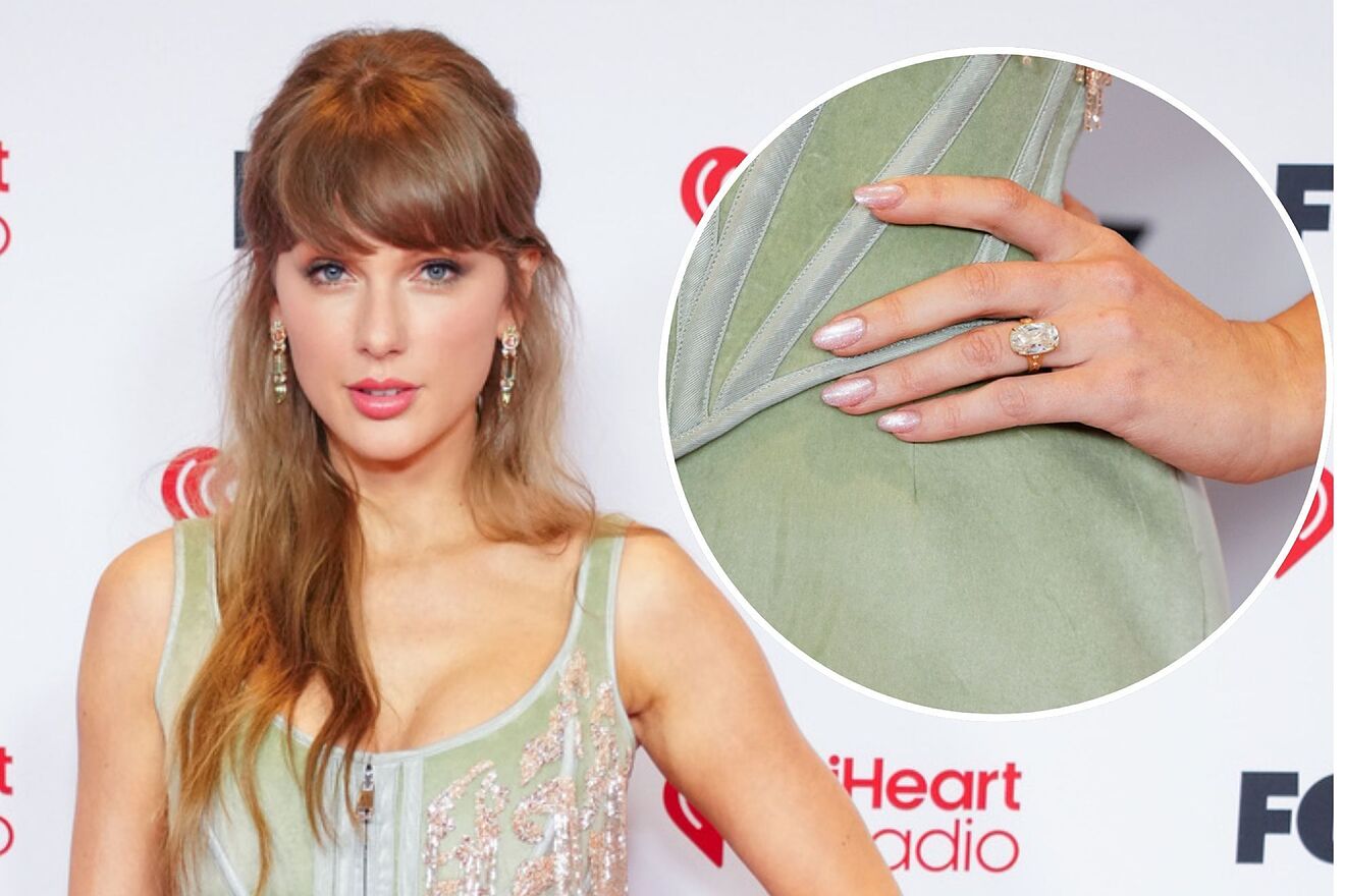 Taylor Swift showed off her engagement ring at the iHeartRadio Music...