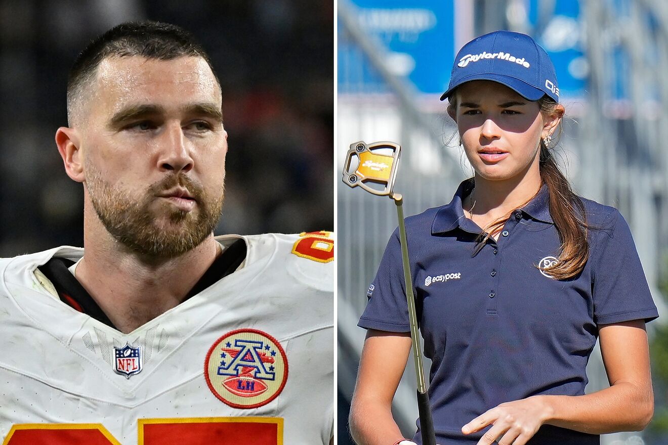 Travis Kelce and Kai Trump