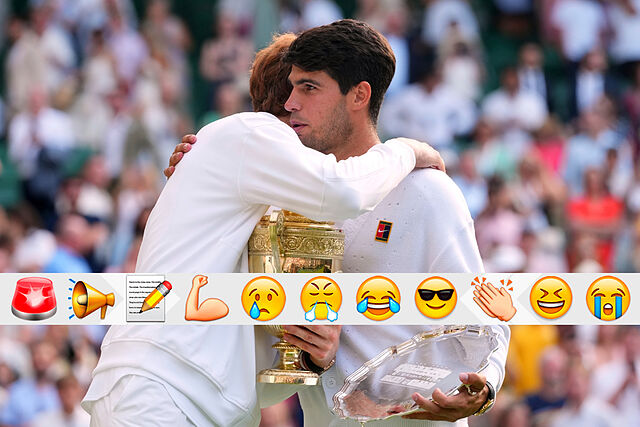 Sinner y Alcaraz se saludan tras el partido.