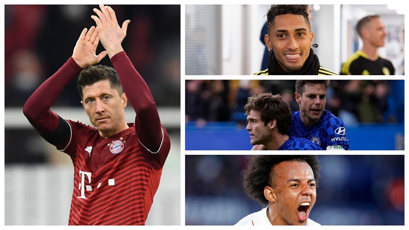 Lewandowski, Raphinha, Azpilicueta, Marcos Alonso y Kound�.