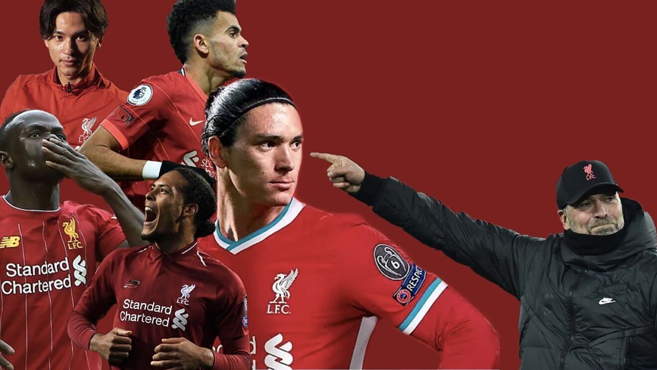 Montaje de Klopp y los cinco jugadores que ficharon por el Liverpool...