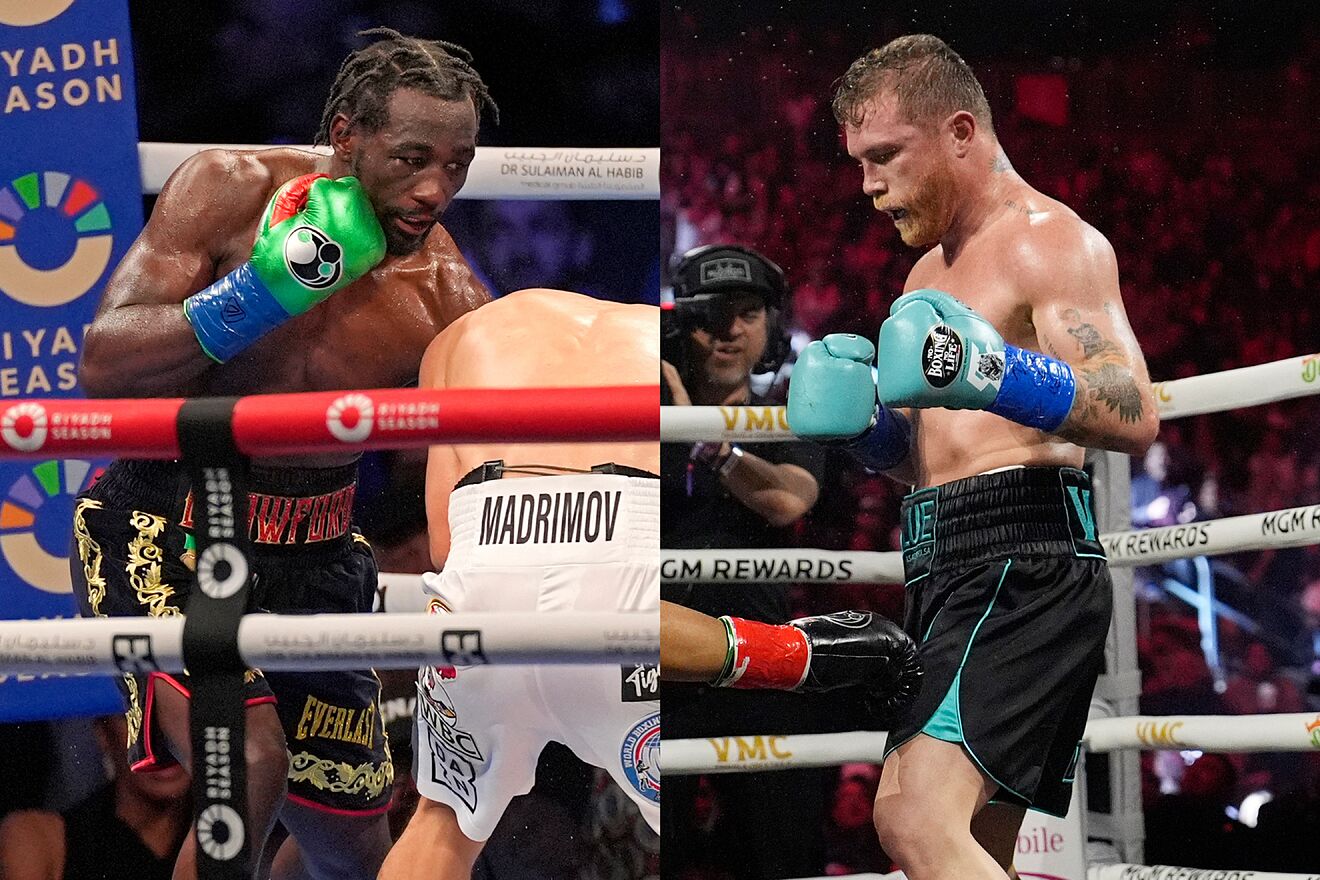 Terence Crawford (left) and Canelo Alvarez (right) in their most...