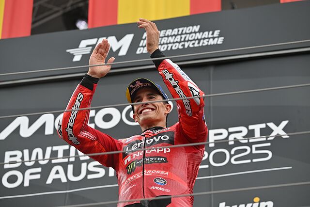 Marc M�rquez, en el podio de Austria.