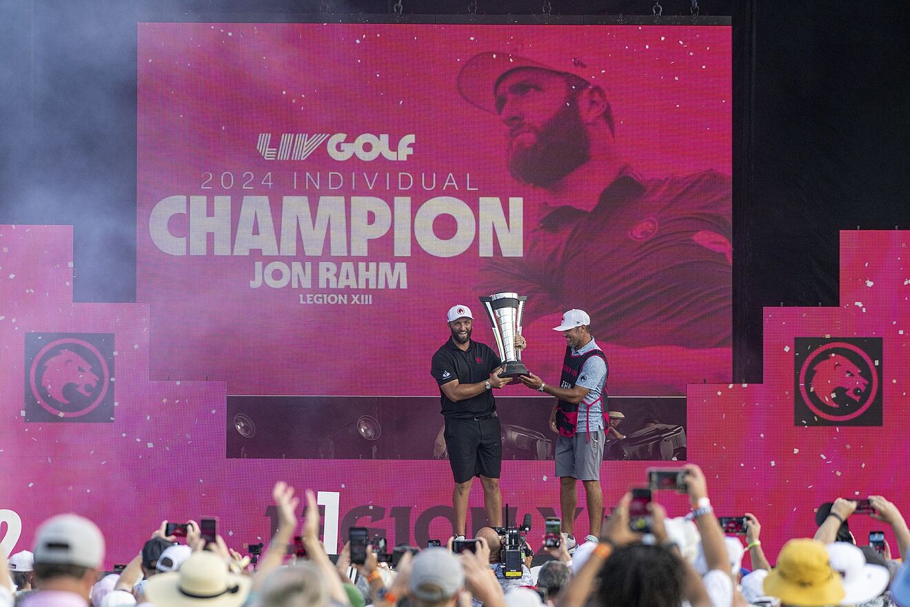 2024 Individual Champion Captain Jon Rahm of Legion XIII and his...