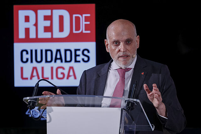 Javier Tebas durante un acto.