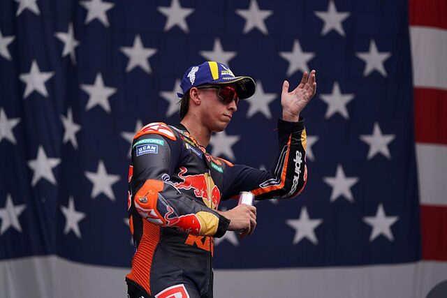 Pedro Acosta, en el podio de Austin.