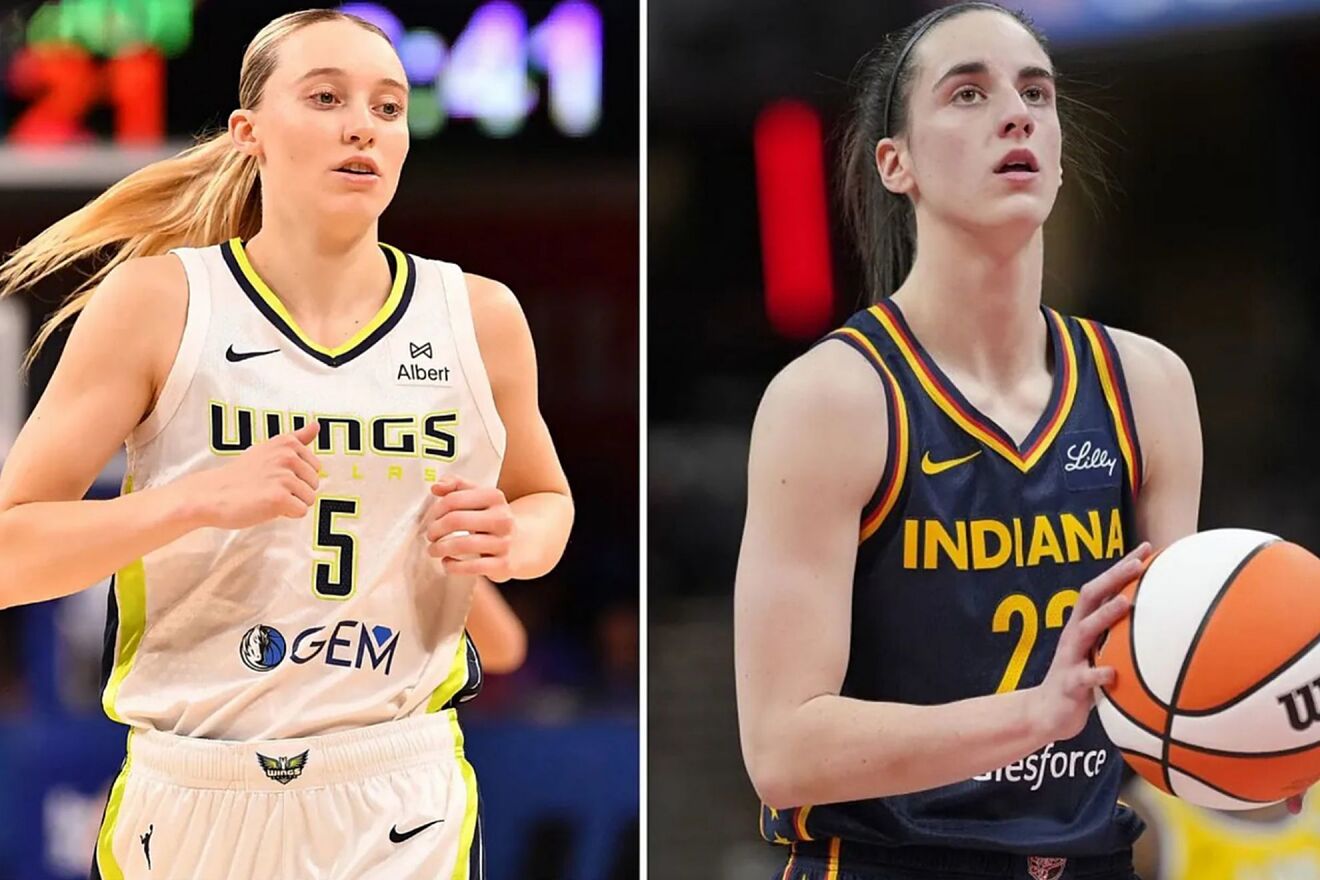 Paige Bueckers and Caitlin Clark