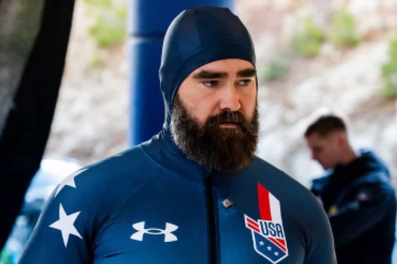 Jason Kelce risks his body to immerse himself in the Olympic...