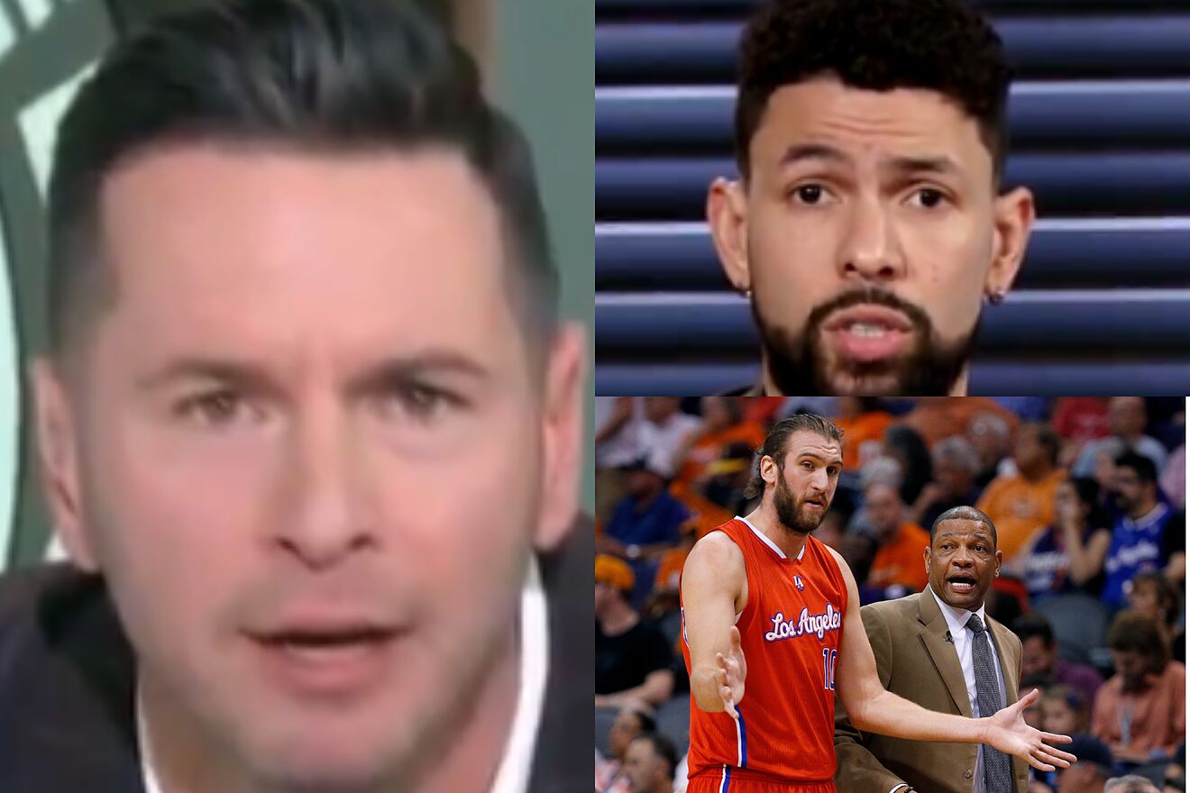 A war of words took place Tuesday between Redick (left), Hawes (bottom...