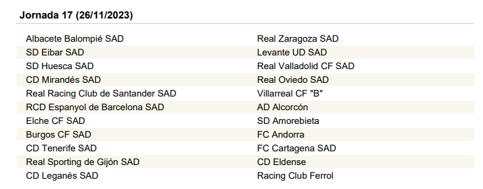 El calendario completo de Segunda División: descubre todas las jornadas ...
