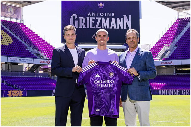 Griezmann, el d�a de su presentaci�n en Orlando.