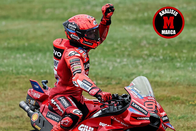 Marc M�rquez celebra su victoria en el Sprint de Alemania.