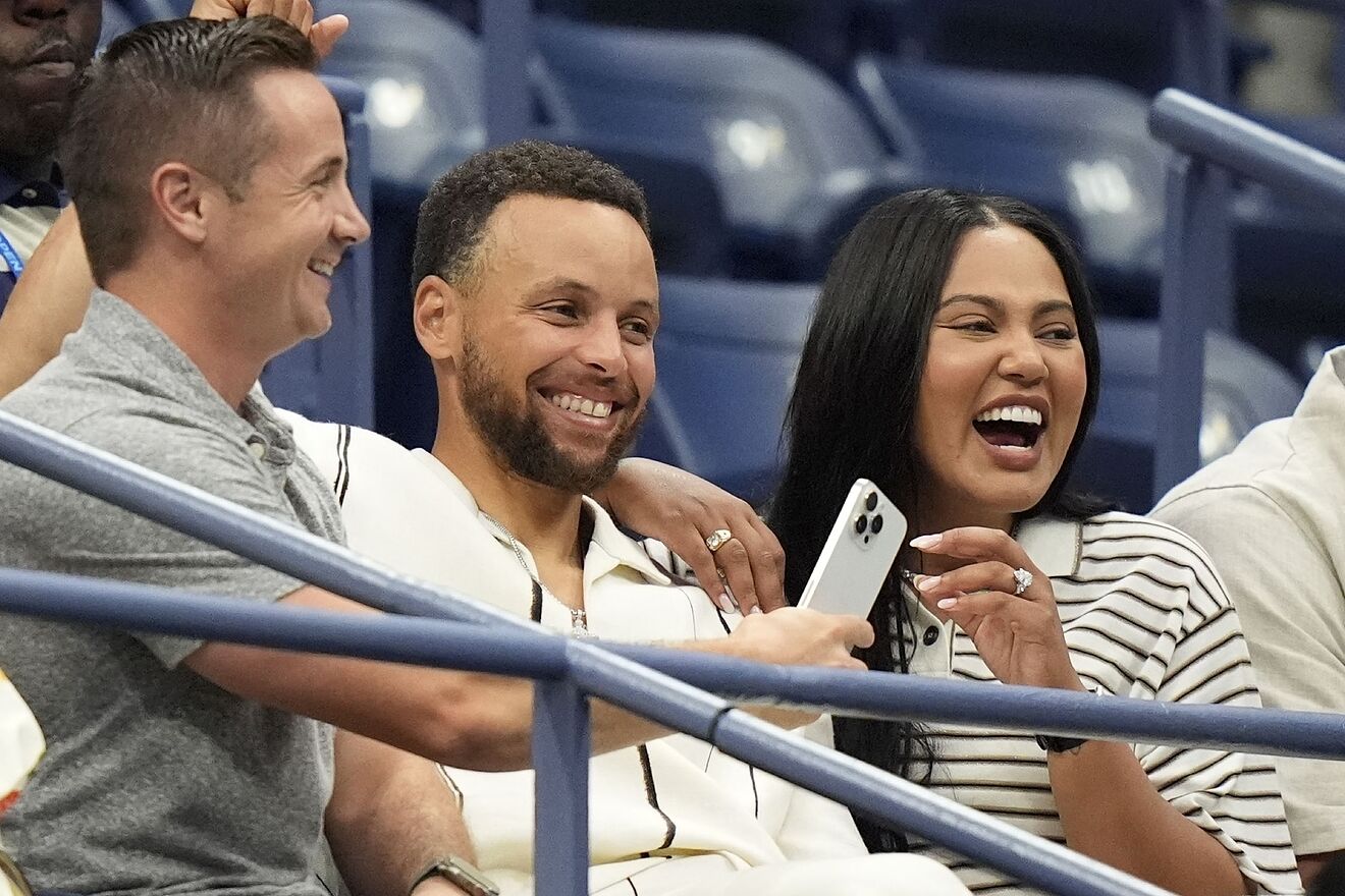Steph Curry and his wife Ayesha at the US Open final