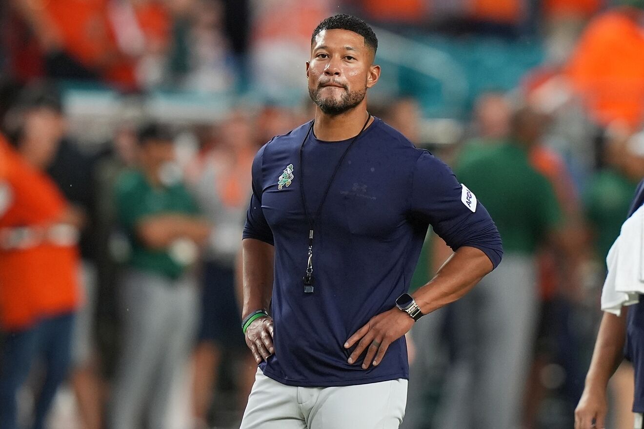 Fighting Irish head coach Marcus Freeman