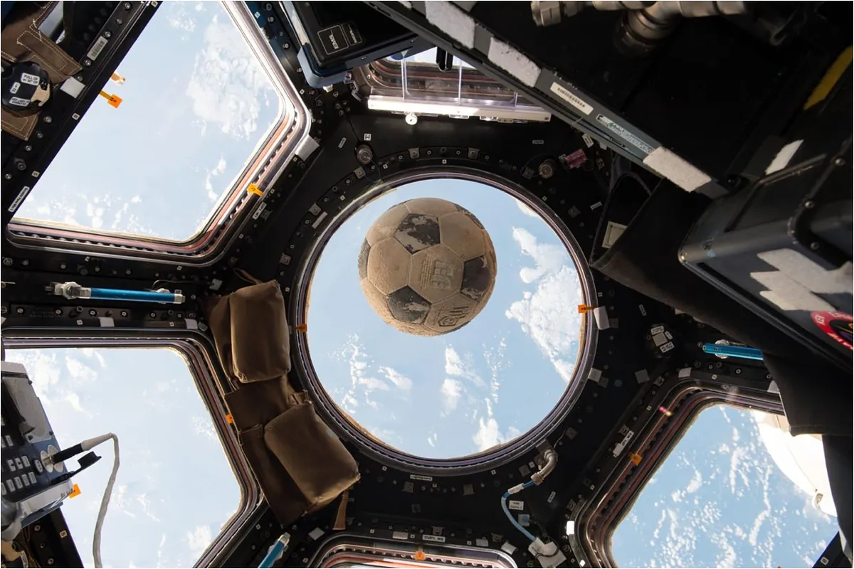 Soccer in space on the International Space Station