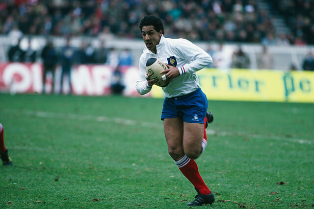 Serge Blanco, en un partido con Francia.
