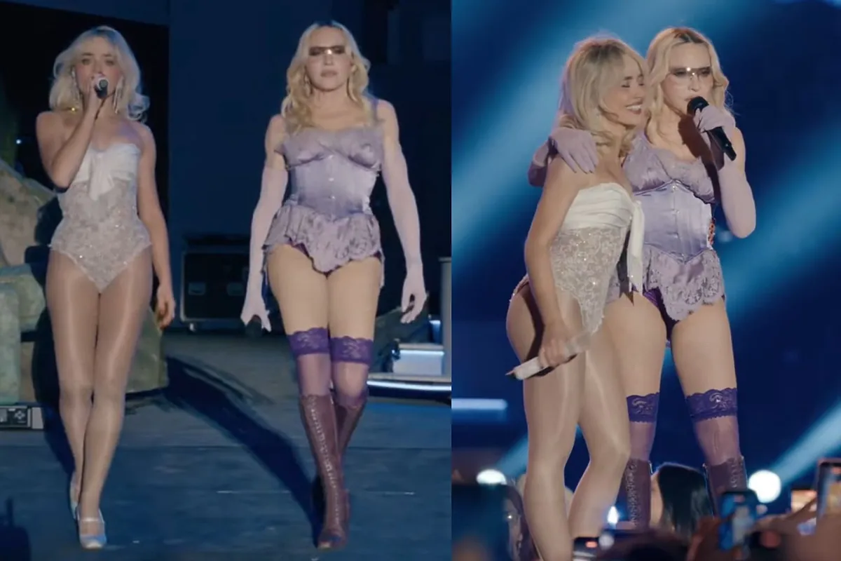 Sabrina Carpenter laughs off a joke about her height with Madonna during a unique moment at Coachella