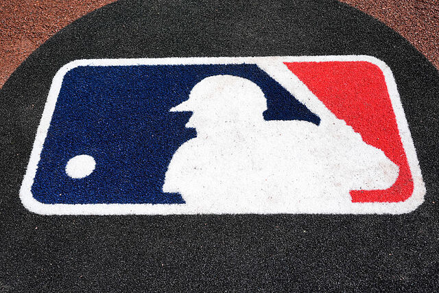 MLB logo on field