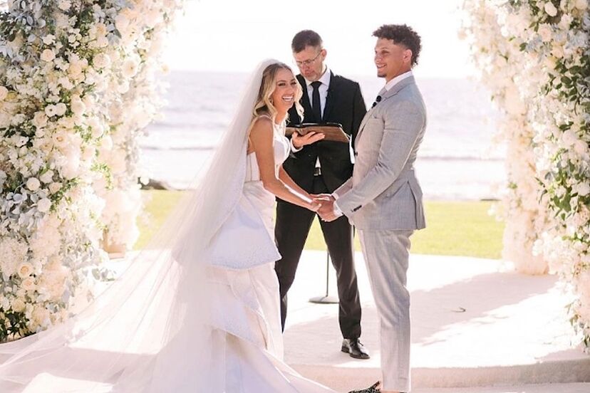 brittany mahomes wedding dress A Line Long Sleeves V Neck Lace Black Prom Dresses with Split, V Neck   Shiny Party