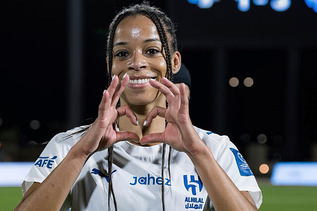 J�ssica Silva celebra un gol durante un partido con Al-Hilal