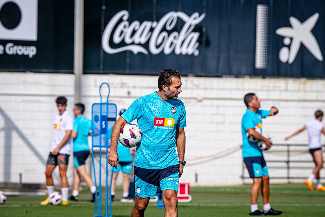 Rub�n Baraja, en el entrenamiento de este mi�rcoles en la ciudad...