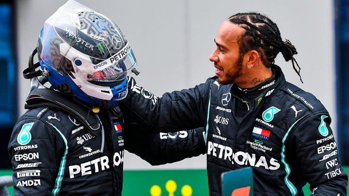 Hamilton y Bottas.