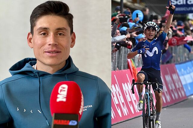 Einer Rubio, posando para MARCA en el Giro.