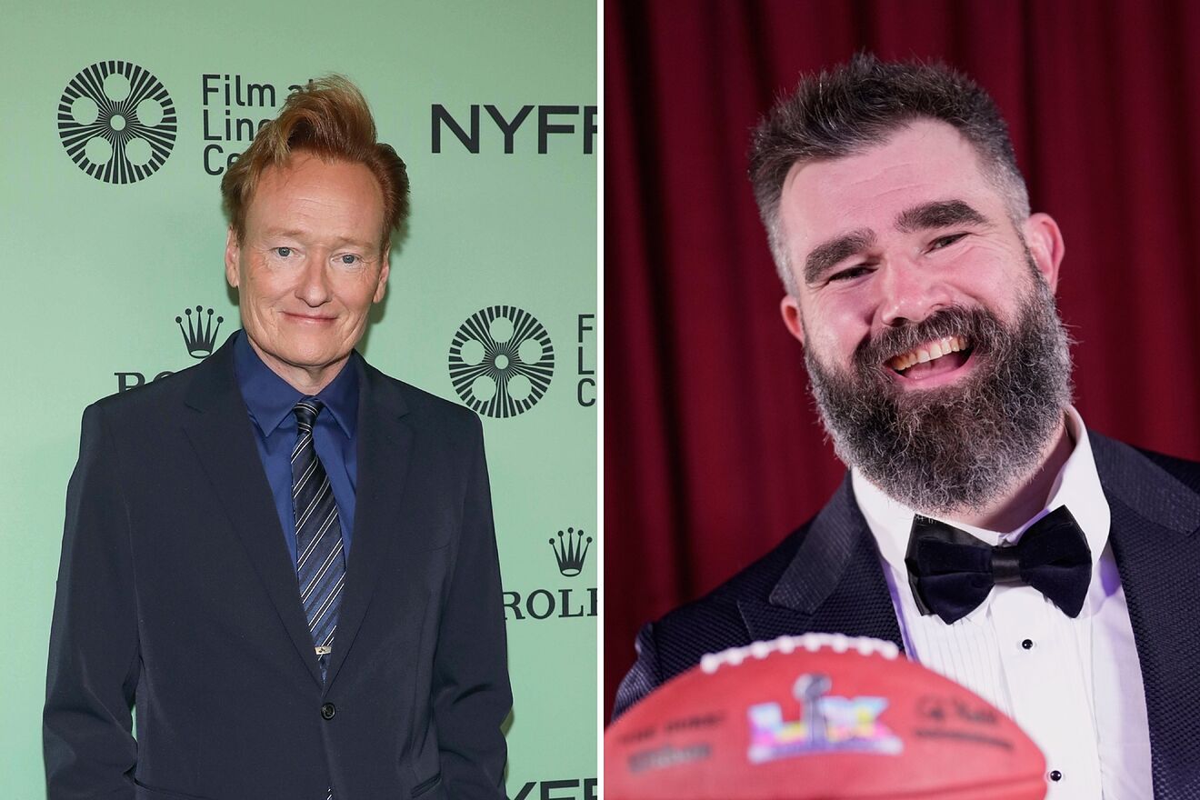 Conan O'Brien and Jason Kelce