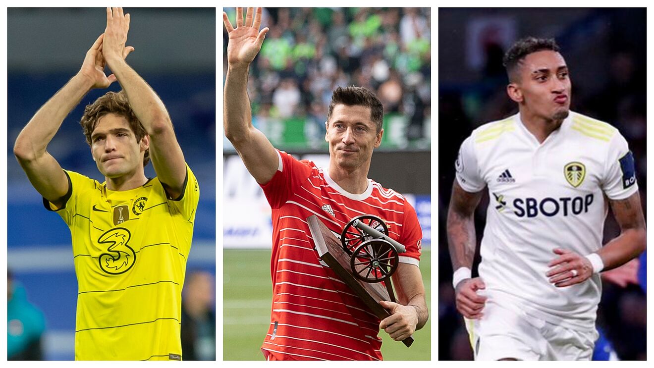 Marcos Alonso, Lewandowski y Raphinha.