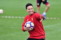 Samir Nasri, en un entrenamiento del Sevilla.