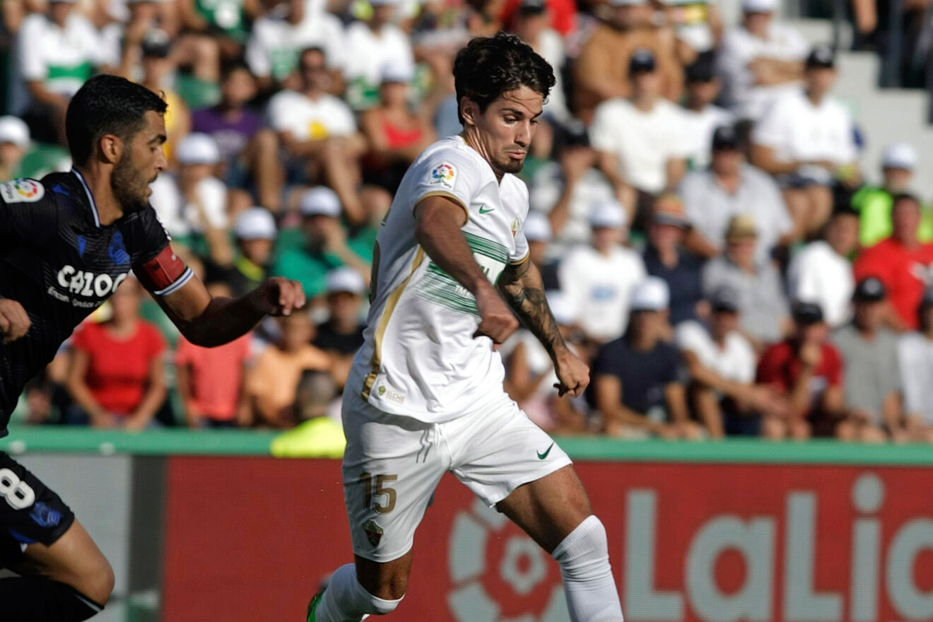 Collado, en un partido con el Elche