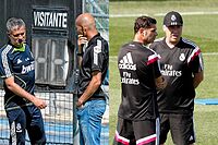 Mou charla con Zidane y Ancelotti con Fernando Hierro.