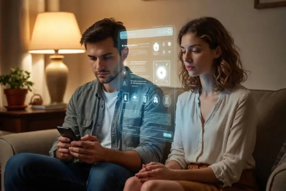 AI and infidelity illustration