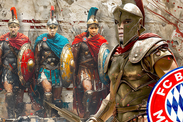 Fotomontaje de los jugadores del Bayern como espartanos