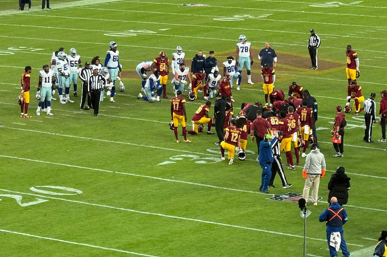 Very scary scene here to close the Commanders-Cowboys game. Austin...