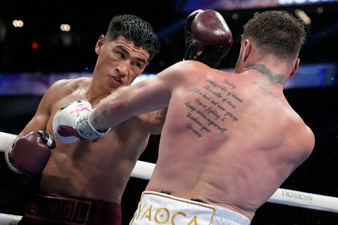 Dmitry Bivol during his fight against Canelo Alvarez.